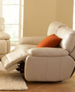 Nina Leather Reclining Sofa, Dual Power Recliner 86W x 41D x 39.5H   Furniture