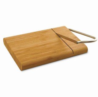 Bamboo Cheese Board with Stainless Steel Slicer Kitchen & Dining