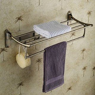 European Style Antique Brass Bathroom Towel Rack with Hooks   Towel Bars