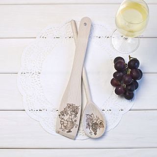 food and wine personalised utensil set by wooden toy gallery