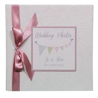 personalised bunting wedding photo album by dreams to reality design ltd