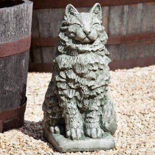 Campania International Cheswick The Cat Cast Stone Garden Statue   A 438 AL  Outdoor Statues  Patio, Lawn & Garden