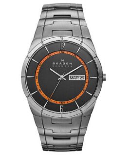 Skagen Denmark Watch, Mens Gray Tone Titanium Bracelet 40mm SKW6008   Watches   Jewelry & Watches