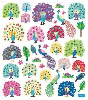 Multi Colored Stickers Peacock Splendor   Childrens Decorative Stickers