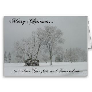 Merry Christmas to a dear daughter and son in law Greeting Card