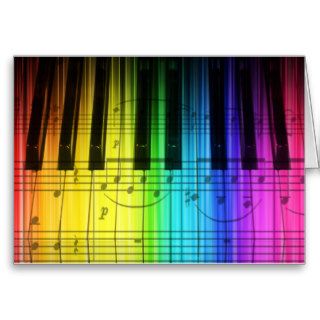 Rainbow Piano Keyboard and Notes Cards