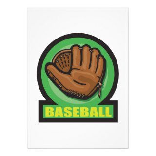 baseball sign mitt icon personalized invitation