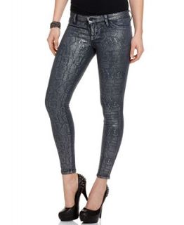 GUESS? Jeans, Power Skinny Stretch Metallic Coated   Jeans   Women
