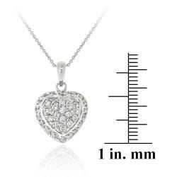 Icz Stonez Sterling Silver Cubic Zirconia Heart Locket Necklace ICZ Stonez Lockets Necklaces