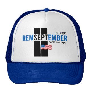 Remember September 11 Flag Hat Blue