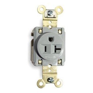 Receptacle, Single, 20A, 5 20R, 125V, Gray   Electrical Outlets  