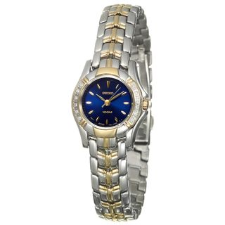Seiko Women's 'Diamond' Stainless Steel and Yellow Goldplated Quartz Watch Seiko Women's Seiko Watches