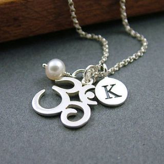 personalised sterling silver ohm necklace by wished for