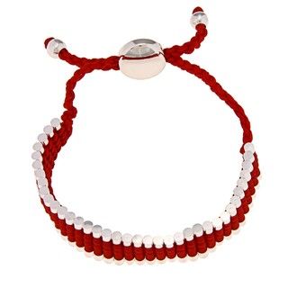 La Preciosa Silverplated Red Cord Friendship Bracelet La Preciosa Fashion Bracelets