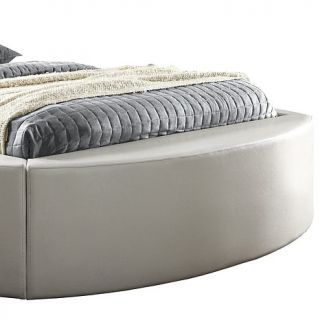 Home Origin Round White Upholstered Bed   Full