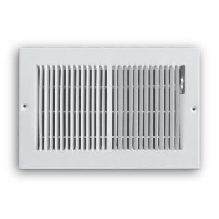 Truaire C123M 12X06 3/4 Inch Margin Turnback 1/3 Inch Fin Spaced Floor Supply Grille 12 Inch by 6 Inch Floor Baseboard Register, White   Floor Heating Registers  