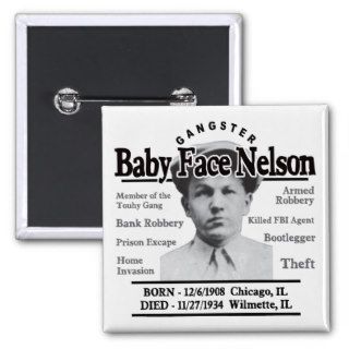 Gangster Baby Face Nelson Button