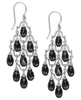 Sterling Silver Earrings, Onyx Chandelier Earrings (5 8mm)   Earrings   Jewelry & Watches