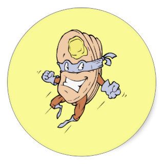 Pancake Man   Food Superhero / Super Hero Round Stickers