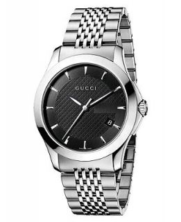 Gucci Watch, Mens Swiss Stainless Steel Bracelet 38mm YA126402   Watches   Jewelry & Watches