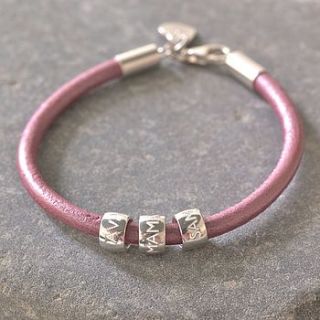 personalised women's story bead bracelet by lb man