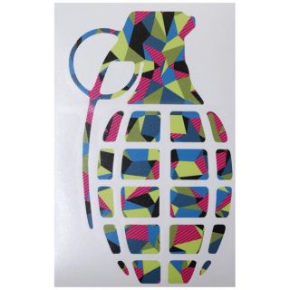 Grenade 8.5in Die Cut Sticker 80's