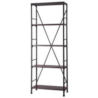 Threshold™ Mixed Material 5 Shelf Bookcase   Brown