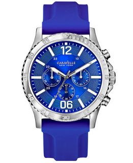 Caravelle New York by Bulova Mens Chronograph Blue Silicone Strap Watch 44mm 43A117   Watches   Jewelry & Watches