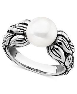 Honora Style Cultured Freshwater Pearl Leaf Ring in Sterling Silver (9mm)   Rings   Jewelry & Watches