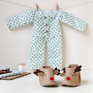 make your own christmas doll pyjamas kit by clara and macy