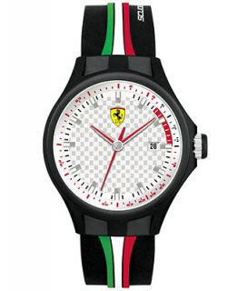 Scuderia Ferrari Watch, Mens Pit Crew Multi Color Stripe Black Silicone Strap 44mm 830008   Watches   Jewelry & Watches