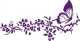 Design with Vinyl Design 119 Butterfly On Branch Picture Art Vinyl Wall Decal, 10 Inch By 20 Inch, Purple