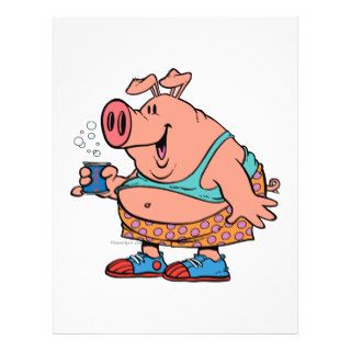 funny party animal pig hog cartoon personalized flyer