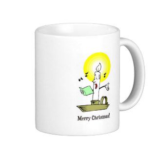 Merry Christmas, Candle singing a carol Mugs