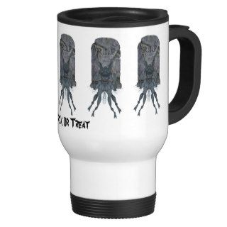 Scary Goblin Tombstone Halloween Travel Coffee Mug