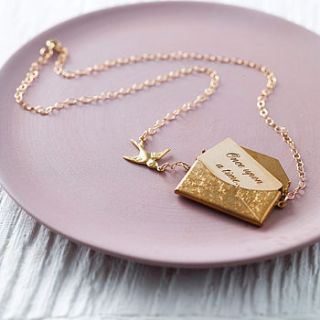 gold personalised love letter necklace by maria allen boutique