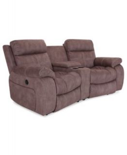 Justin II Fabric Reclining Sectional Sofa, 5 Piece Power Recliner (3 Power Motion Recliners & 2 Consoles) 124W x 53D x 39H   Furniture