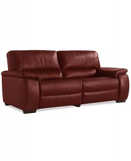 Marchella Leather Reclining Sofa, Dual Power Recliner 82W x 41D x 39H   Furniture