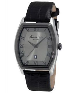 Kenneth Cole New York Watch, Mens Black Leather Strap 40mm KC1890   Watches   Jewelry & Watches