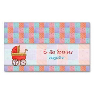 Red Trolley Babysitting & Child Care Squared Card Business Cards