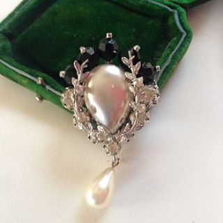 vintage pearl drop brooch by iamia