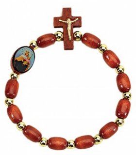 Wood Rosary Bracelet Madonna and Child   Collectible Figurines