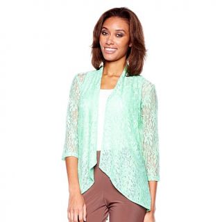 Slinky® Brand 3/4 Sleeve Floral Lace Jacket