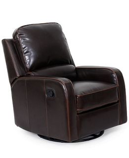 Toby Leather Swivel Glider Recliner Chair   Furniture