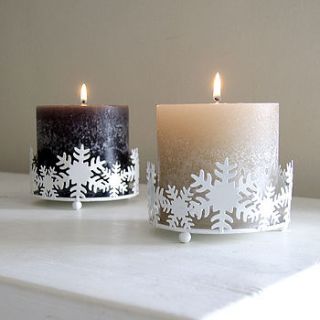snowflake candle ring by red lilly