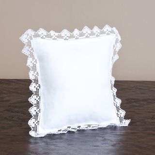 Hemstitch and Filet Lace Throw Pillow Throw Pillows
