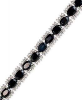 White Sapphire (2 3/4 ct. t.w.) and Sapphire (2 1/2 ct. t.w.) Bracelet in Sterling Silver   Bracelets   Jewelry & Watches