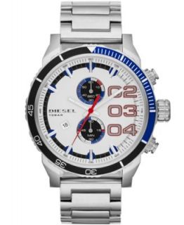 Diesel Watch, Mens Chronograph Mega Chief Stainless Steel Bracelet 59x51mm DZ4308   Watches   Jewelry & Watches
