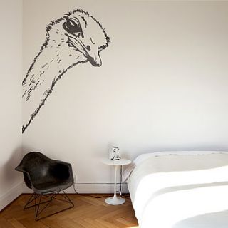 ostrich head wall sticker by oakdene designs