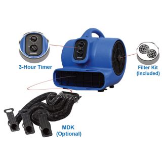 XPower Air Mover with Drying Kit — 1/3 HP, 2400 CFM, Model# X-430TF/MDK  Blowers